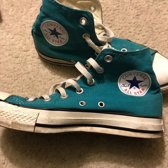womens teal converse high tops